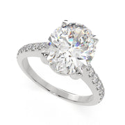 Ginevra Oval Cut Tapered Engagement Ring Setting - Nivetta